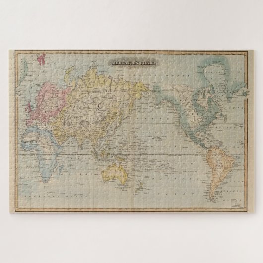 ヴィンテージ世界地図(1823年) ジグソーパズル (横)