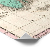 ヴィンテージ世界地図（1827年） ポスター (角)