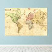 ヴィンテージ世界地図（1831年） キャンバスプリント (インサイチュ (ウッドフロア))