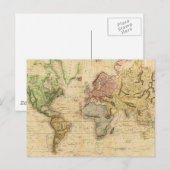 ヴィンテージ世界地図（1831年） ポストカード (正面/裏面)