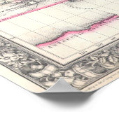 ヴィンテージ世界地図（1864年） ポスター (角)