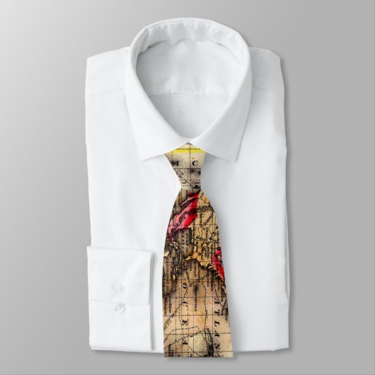 ヴィンテージ世界地図(1864) – 様式化 ネクタイ (タイ)