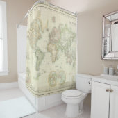 ヴィンテージ世界地図（1872年） シャワーカーテン (インサイチュ)