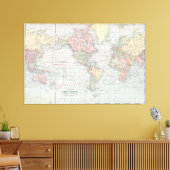 ヴィンテージ世界地図(1901) キャンバスプリント (インサイチュ (リビング))