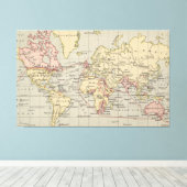 ヴィンテージ世界地図（1914年） キャンバスプリント (インサイチュ (ウッドフロア))