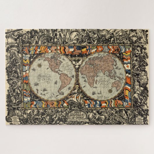 ヴィンテージ世界地図(1920年) ジグソーパズル (横)