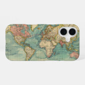 ヴィンテージ世界地図 iPhone 16ケース (裏面横)