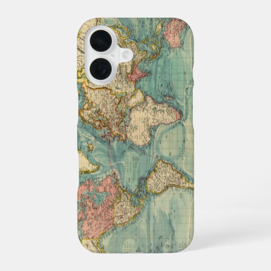 ヴィンテージ世界地図 iPhone 16ケース (裏面)