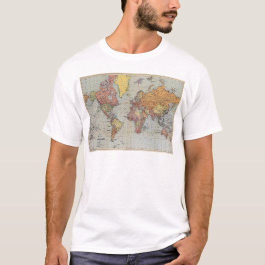 ヴィンテージ世界地図 Tシャツ (正面)