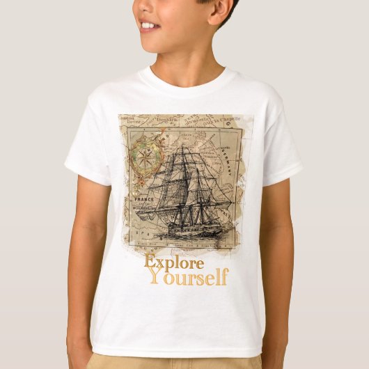 ヴィンテージ世界地図 Tシャツ (正面)