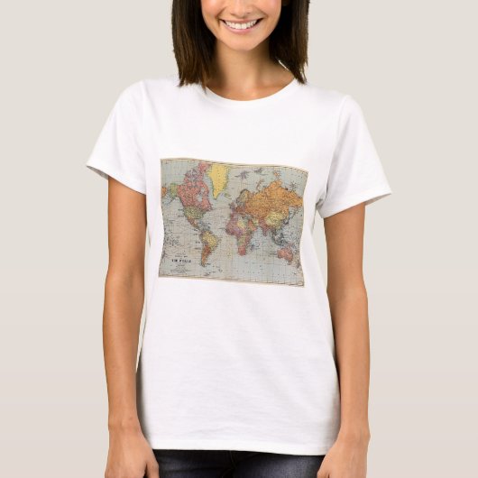 ヴィンテージ世界地図 Tシャツ (正面)