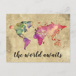 ヴィンテージ世界地図 | The World Awaits ポストカード