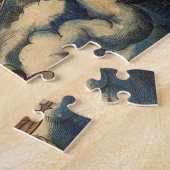 ヴィンテージ世界地図byアブラハム・オルテリウス1564 ジグソーパズル (側面)