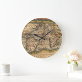 ヴィンテージ世界地図byアブラハム・オルテリウス1564 ラージ壁時計 (ホーム)