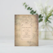 ヴィンテージ世界地図Old日付を保存 案内ポストカード (スタンド正面)