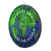 ヴィンテージ世界地図planet earth globe カスタム ダーツボード (正面右)