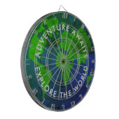 ヴィンテージ世界地図planet earth globe カスタム ダーツボード (正面左)