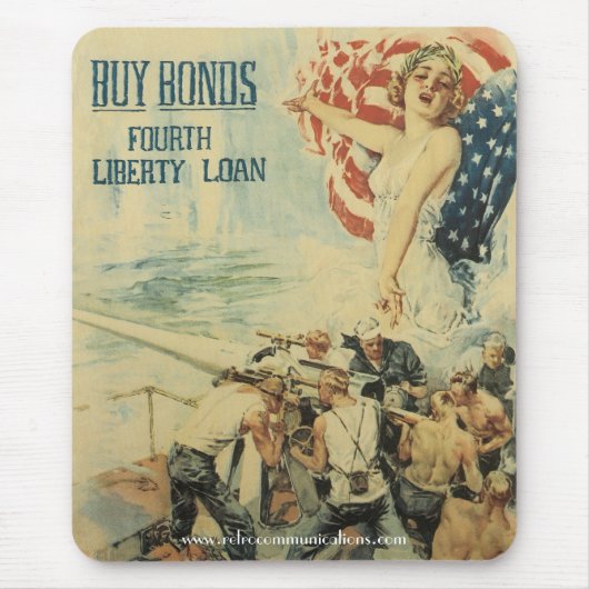 ヴィンテージ世界大戦の債券ポスター マウスパッド (正面)
