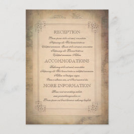 ヴィンテージ世界旅行地図 ウェディング情報 エンクロージャーカード