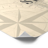 ヴィンテージ世界旅行地図 ブライダルシャワーウェルカム ポスター (角)