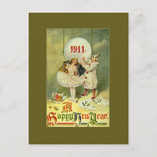 ヴィンテージ世紀の新年 シーズンポストカード (正面)