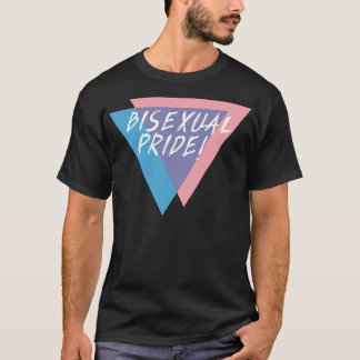 ヴィンテージ両性プライドピンクブルーパープルトライアングル Tシャツ