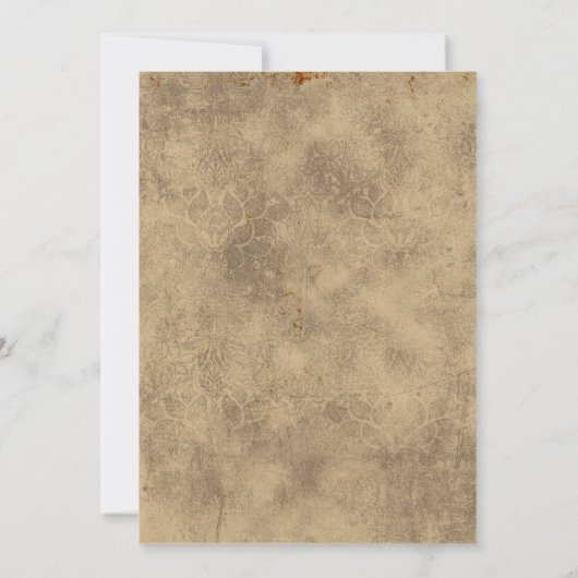 ヴィンテージ中世のウッドカットのゴシック様式の結婚式の招待 招待状 (裏面)