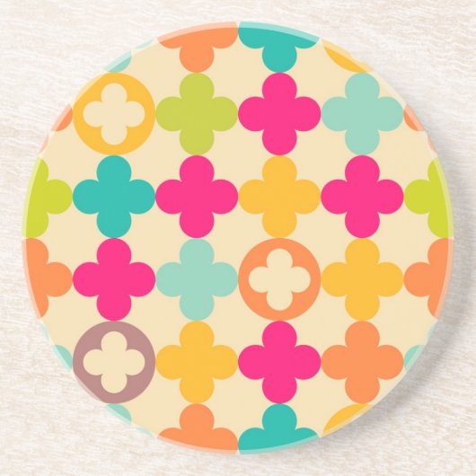 ヴィンテージ中世のロゼットパターン コースター (正面)