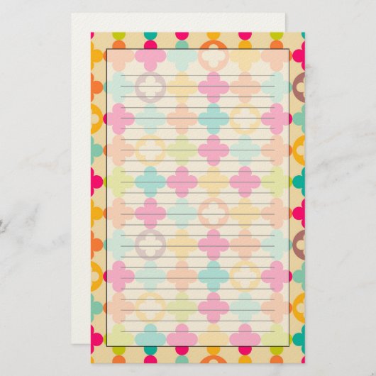 ヴィンテージ中世のロゼットパターン 便箋 (正面/裏面)