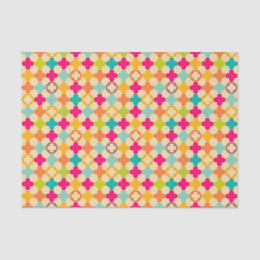 ヴィンテージ中世のロゼットパターン 薄葉紙 (正面)