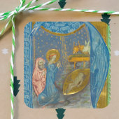 ヴィンテージ中世の宗教的なクリスマス出生 スクエアシール