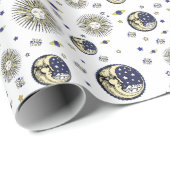 ヴィンテージ中世の月、太陽と星 ラッピングペーパー (ロールコーナー)