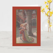 ヴィンテージ中世の結婚式の日札 カード (黄色い花)