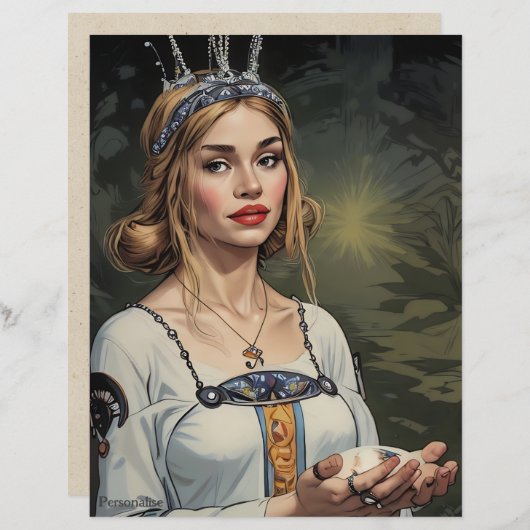 ヴィンテージ中世の花嫁ティアラスクラップブック紙 (正面/裏面)