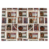 ヴィンテージ中世クリスマスコラージュ ラージペーパーバッグ (正面)