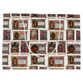 ヴィンテージ中世クリスマスコラージュ ラージペーパーバッグ (裏面)