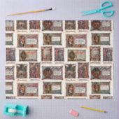 ヴィンテージ中世クリスマスコラージュ 薄葉紙 (クラフト)