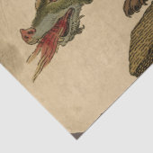 ヴィンテージ中世グリーンドラゴンデコパージュ 薄葉紙 (詳細)