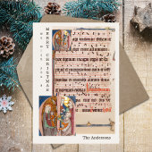 ヴィンテージ中世シートミュージッククリスマス出生 シーズンカード