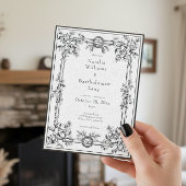 ヴィンテージ中世ツタ縁ど結婚の 招待状