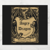 ヴィンテージ中世ドラゴンとシールド・カルトゥーシュ ビールラベル (シングルラベル)