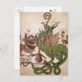 ヴィンテージ中世ドラゴンパーチメントはがき ポストカード (正面/裏面)