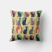 ヴィンテージ中世紀のモダン猫 クッション (裏面)