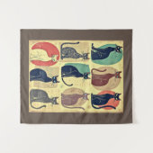 ヴィンテージ中世紀のモダン猫 タペストリー (正面(横))