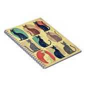 ヴィンテージ中世紀のモダン猫 ノートブック (右側)