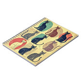 ヴィンテージ中世紀のモダン猫 ノートブック (左側)