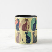 ヴィンテージ中世紀のモダン猫 マグカップ (中央)