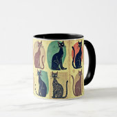 ヴィンテージ中世紀のモダン猫 マグカップ (正面右)