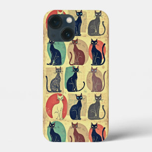 ヴィンテージ中世紀のモダン猫 iPhone 13 MINIケース