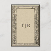 ヴィンテージ中世縁ど中結婚国の詳細 エンクロージャーカード (裏面)